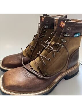 Twisted X Mens Waterproof Cellstretch Lace Up Wide Square Toe Work Boots 11B